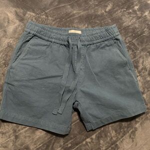 Everlane The Canvas Organic Cotton Shorts Blue Pockets Preppy Boat Size Small